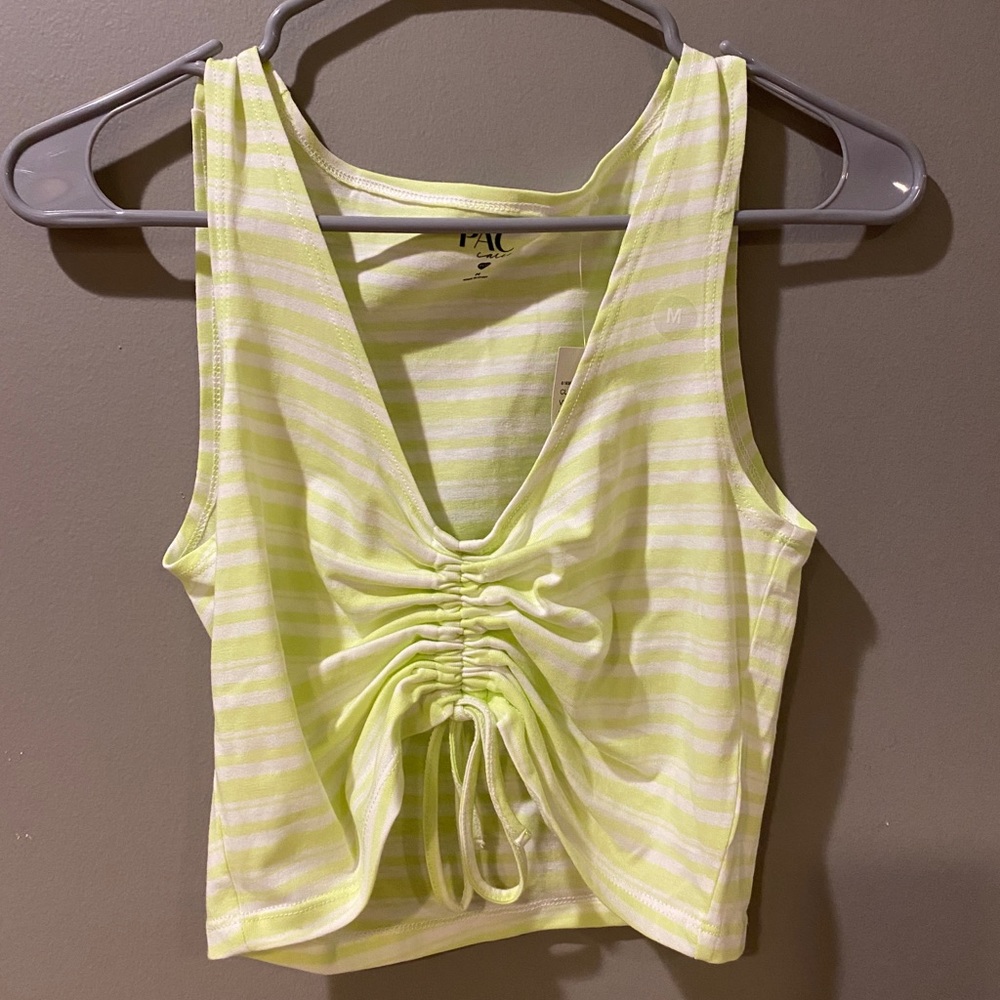 Pac sun green striped tank top